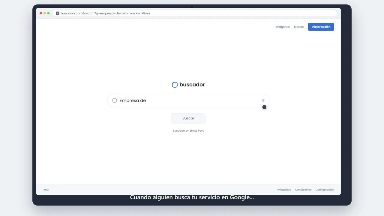 Portada del vídeo: una persona busca una empresa de reformas en Lima en Google